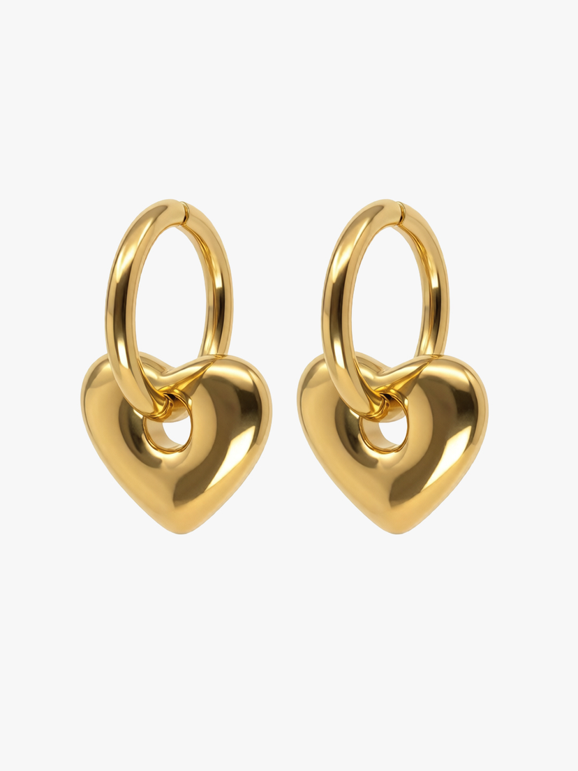 Josephine Heart Earrings - Gold Plated
