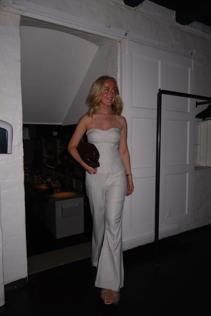 Cirkeline Flare Pants - Light Grey Melange