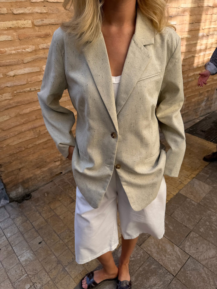 Camilla Oversize Blazer - Beige Melange