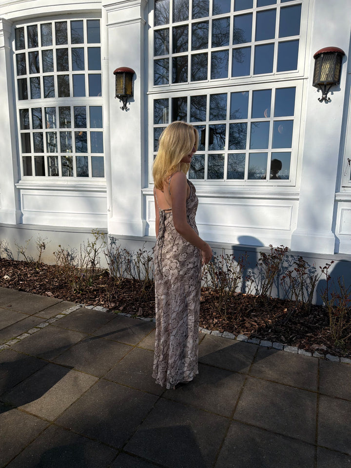 Cindy Maxi Dress - Beige Snake