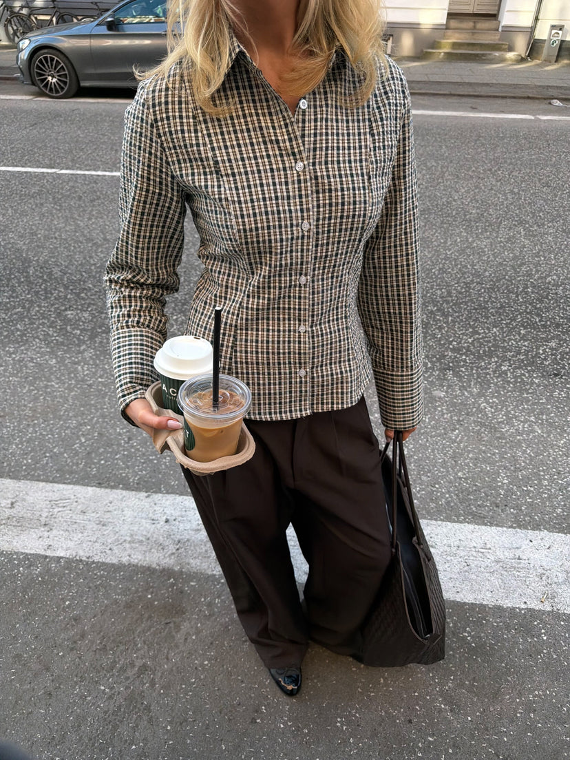 Georgina-vyötäröpusero – vihreäruudullinen