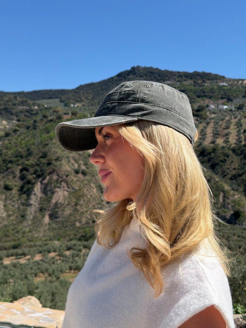 Elsa Washed Cap - Dark Green