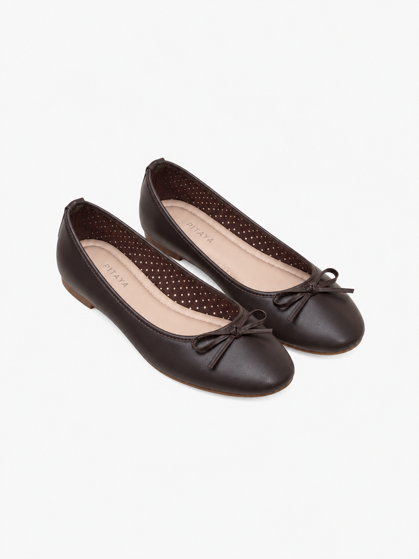 Dora Bow Ballerina - Dark Brown