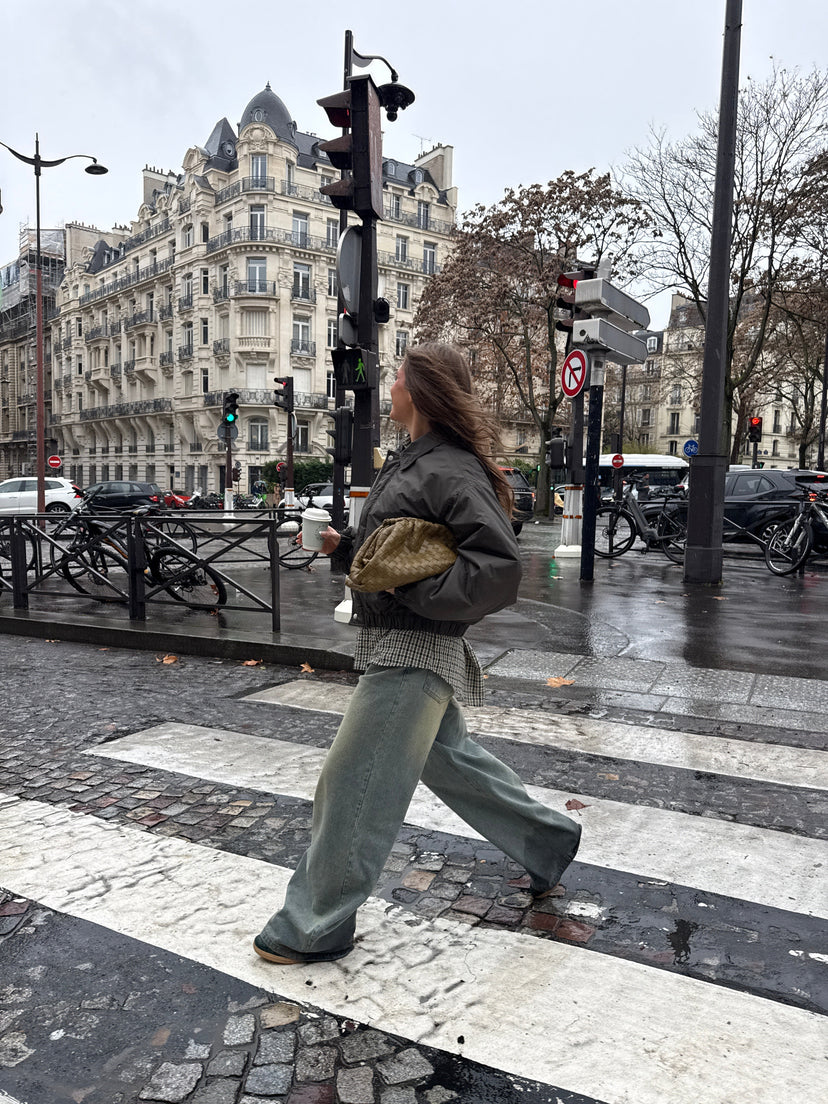Aya Large Clutch - Dark Olive