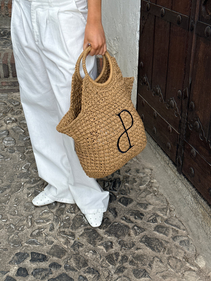 Elma Large Beach Bag - Brown