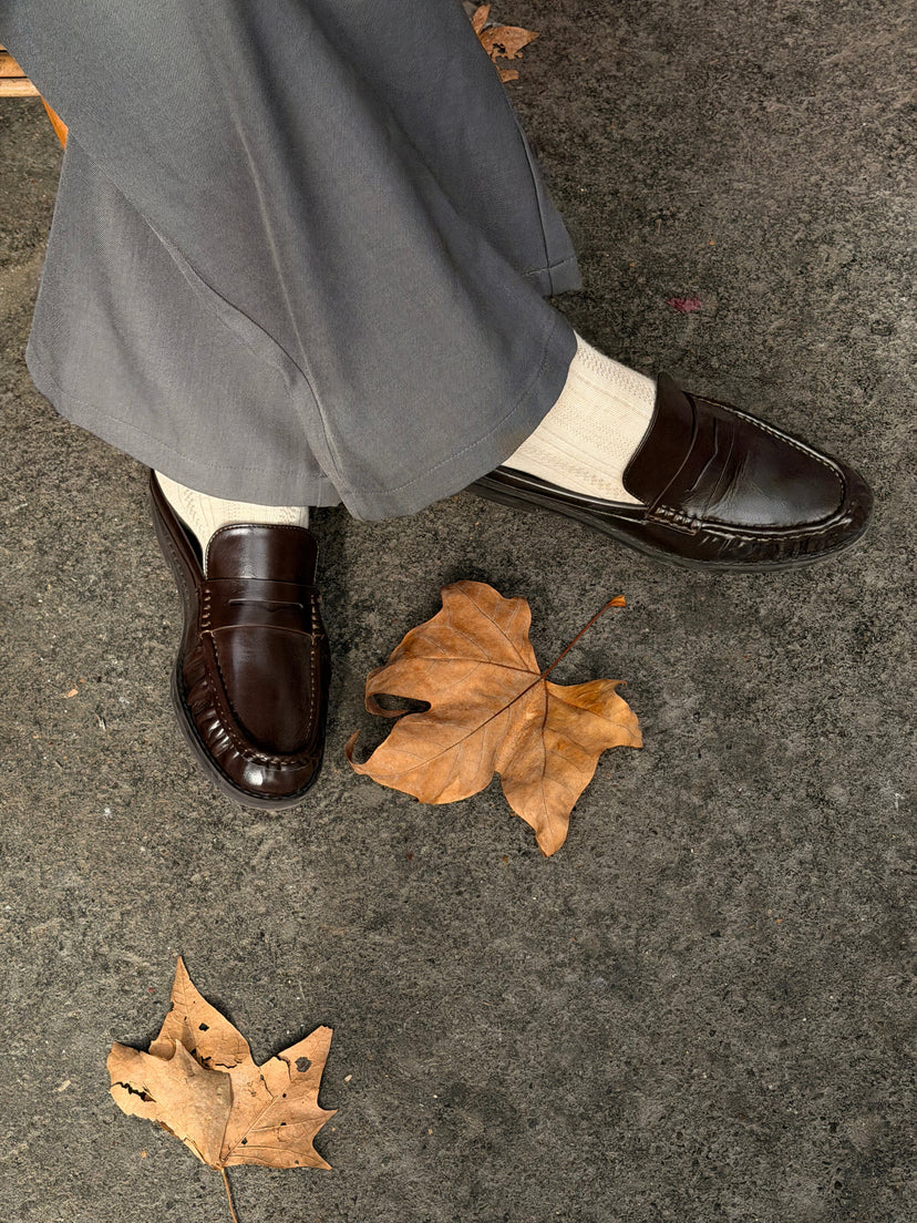 Melinda Mule Loafers - Shiny Dark Brown