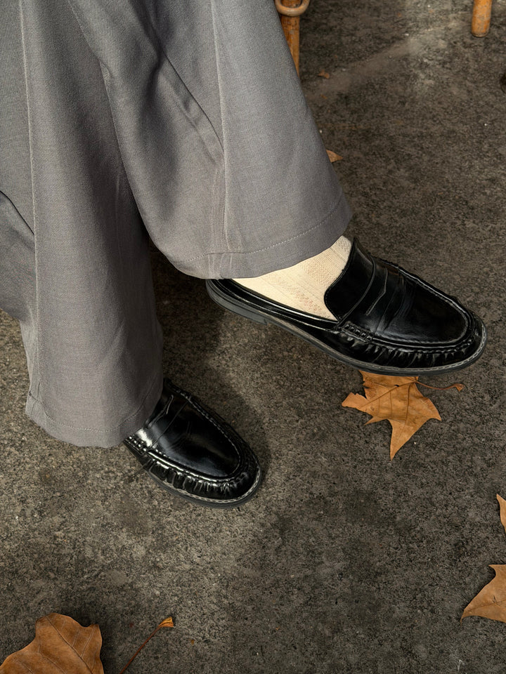Melinda Mule Loafers - Shiny Black