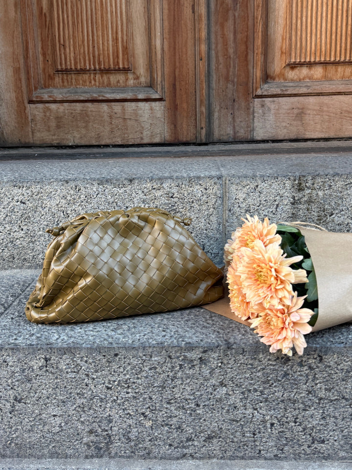 Aya Large Clutch - Dark Olive