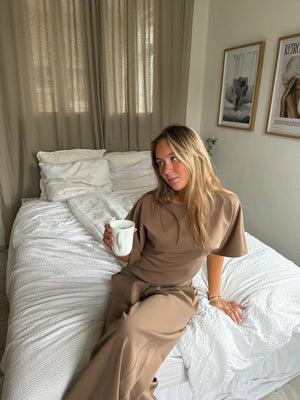 Riley Waisted Top - Mocca Brown