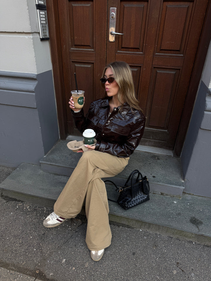 Nora Cotton Twill Pants - Dark Beige