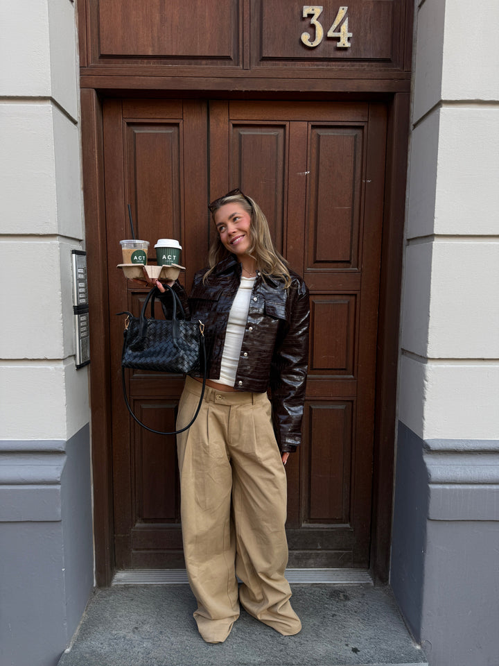 Nora Cotton Twill Pants - Dark Beige