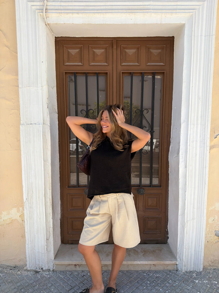 Nora Bermuda Shorts - Beige Melange