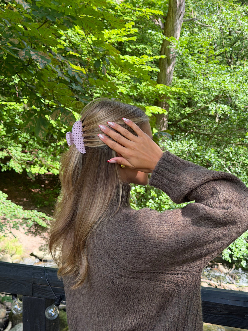 Rita Hair Clip - Light Pink Dot