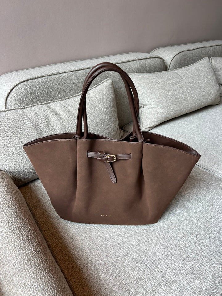 Olivia Belt Bag Faux Suede - Dark Brown