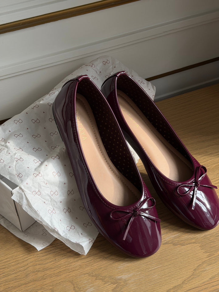 Dora Bow Ballerina - Shiny Plum
