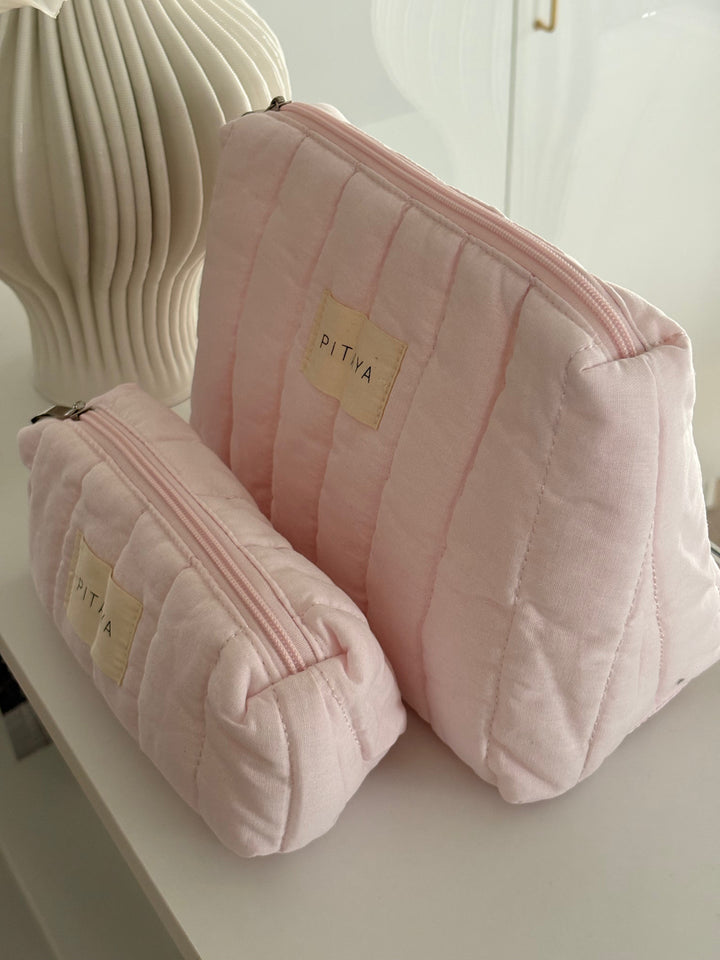 Medium Triangle Makeup Bag - Light Pink