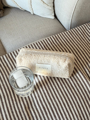 Teddy Makeup Bag Small - Beige