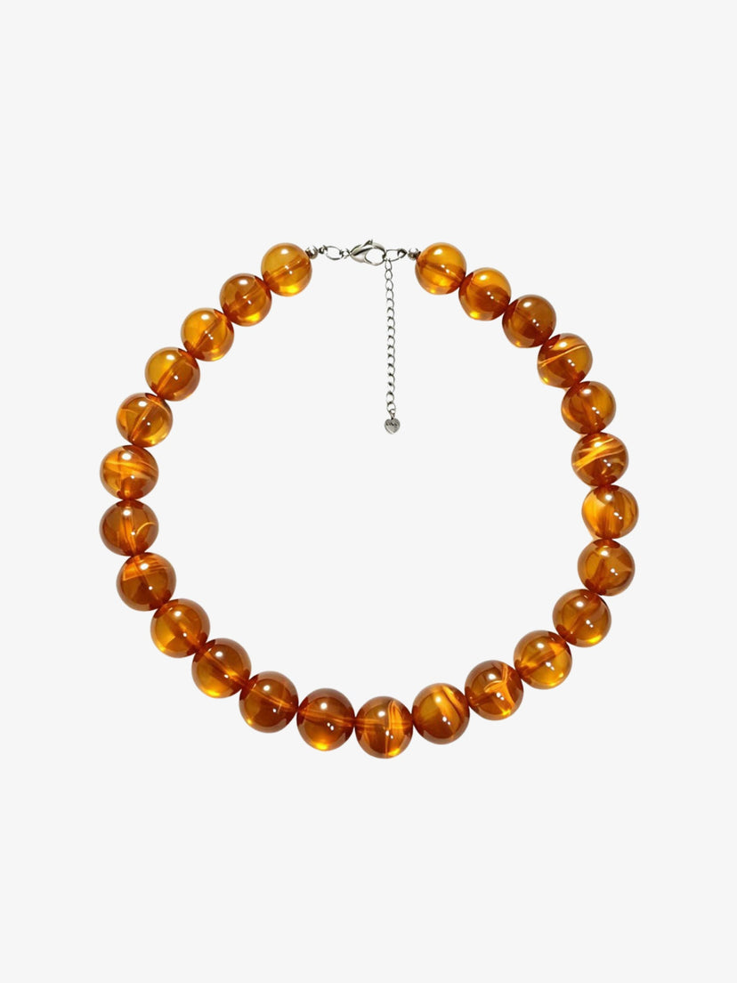 Joanna Pearl Necklace - Amber Brown