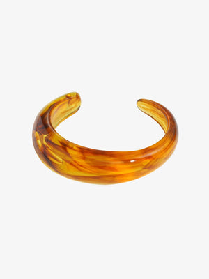 Lilian Open Bangle - Amber Brown