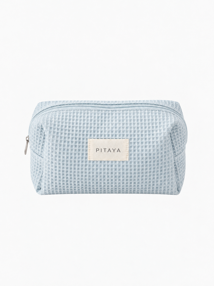 Medium Waffle Makeup Bag - Baby Blue