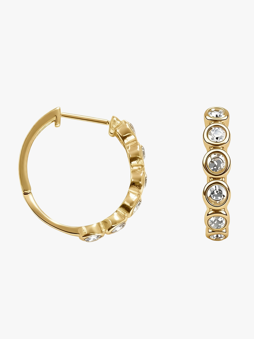Addison Stone Hoop Earrings - Gold Plated
