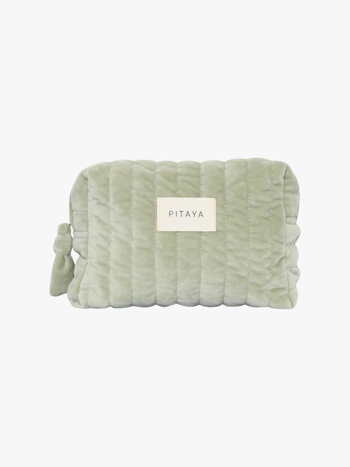 Velvet Makeup Bag Medium - Pistachio