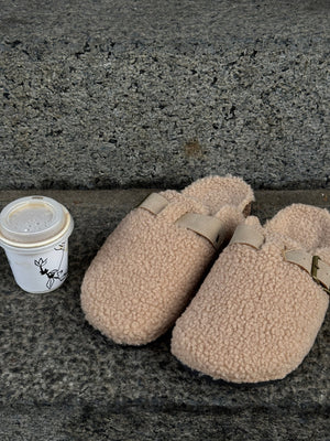 Alexandra Teddy Slippers - Beige