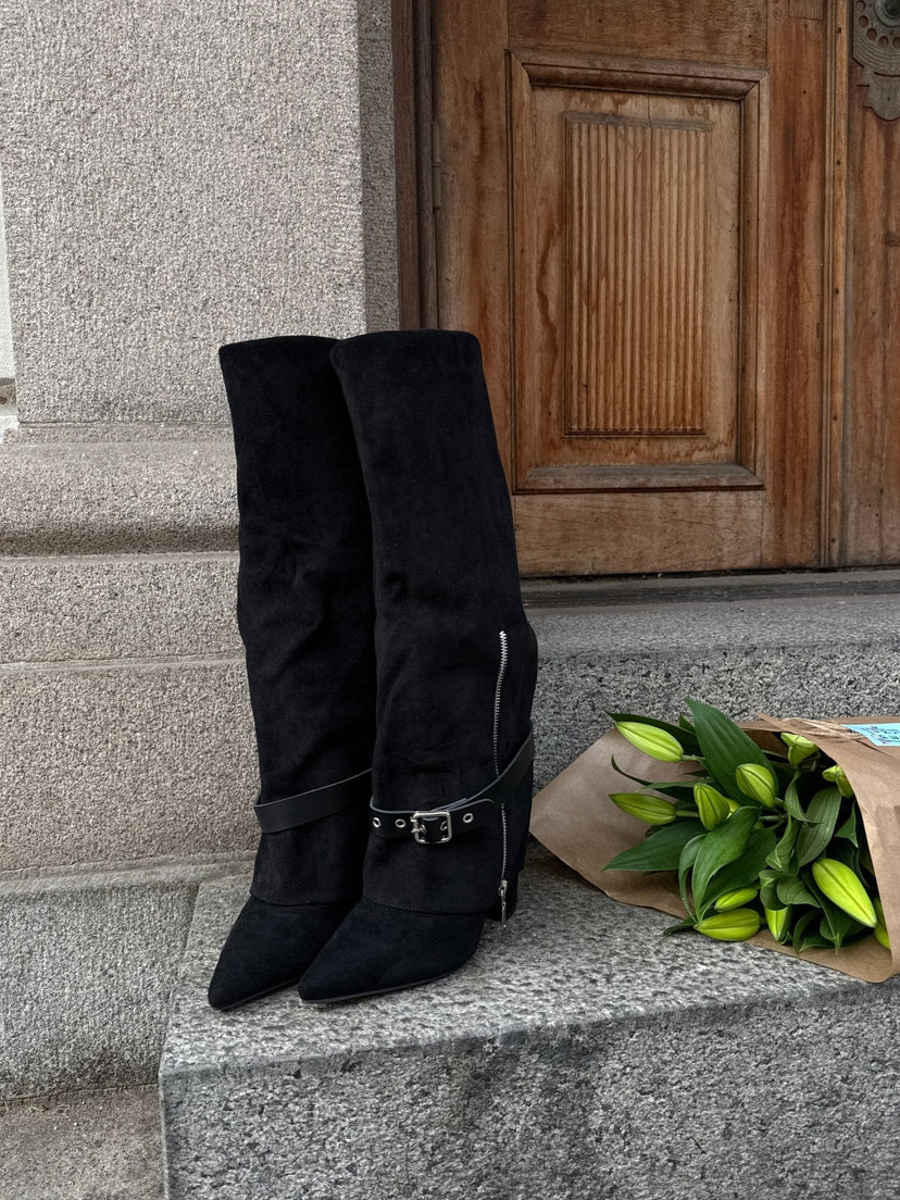 Dagmar Faux Suede Boots - Black