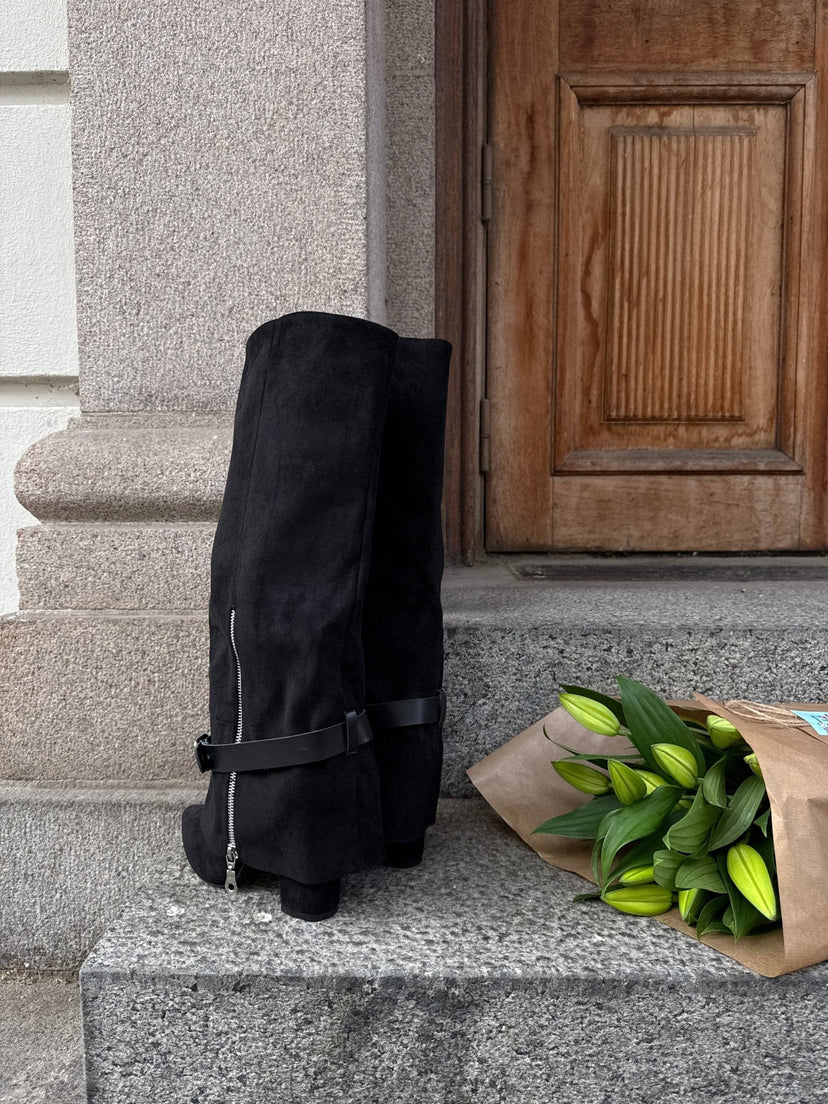 Dagmar Faux Suede Boots - Black
