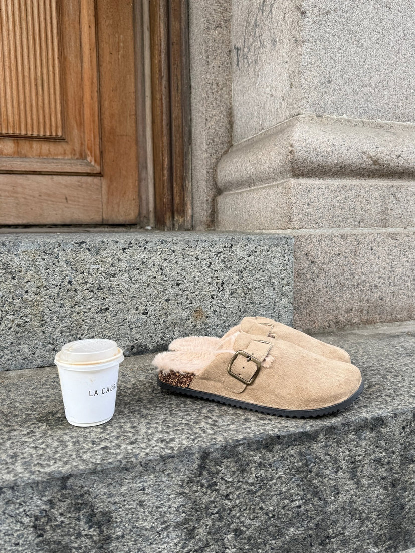 Joanna Teddy Slippers - Beige