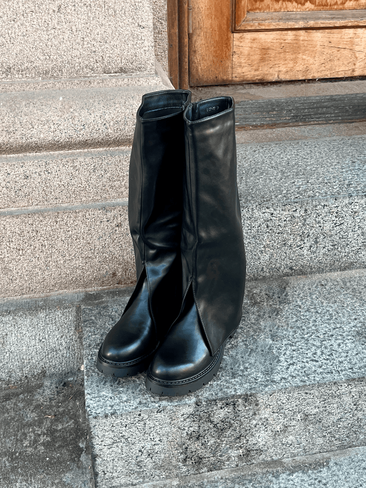 Kaja Faux Leather Boot - Black