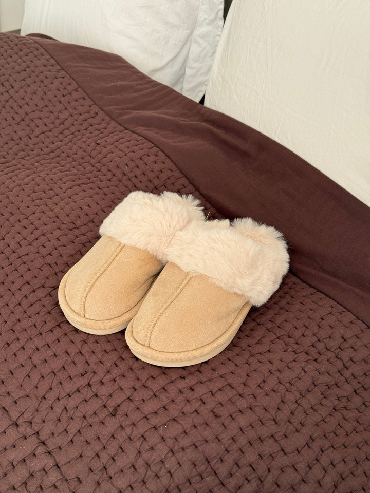 Lenora Teddy Slippers - Beige