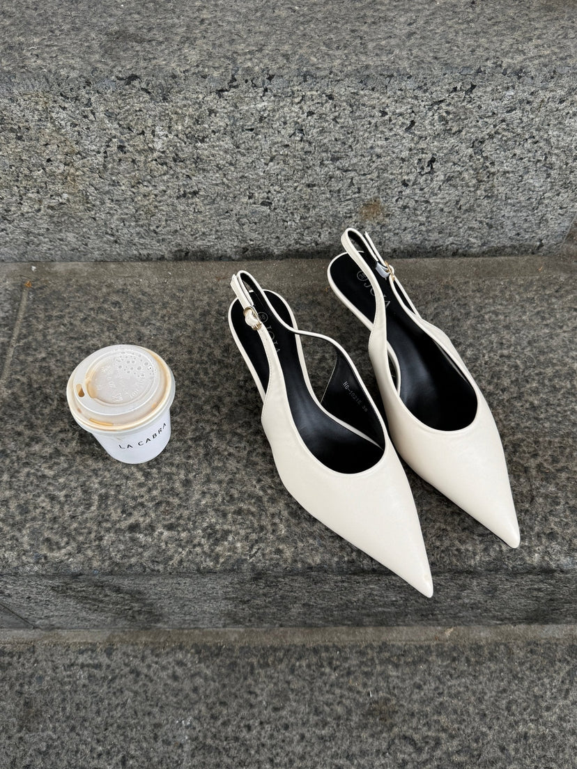 Thyra Slingback - Cream White