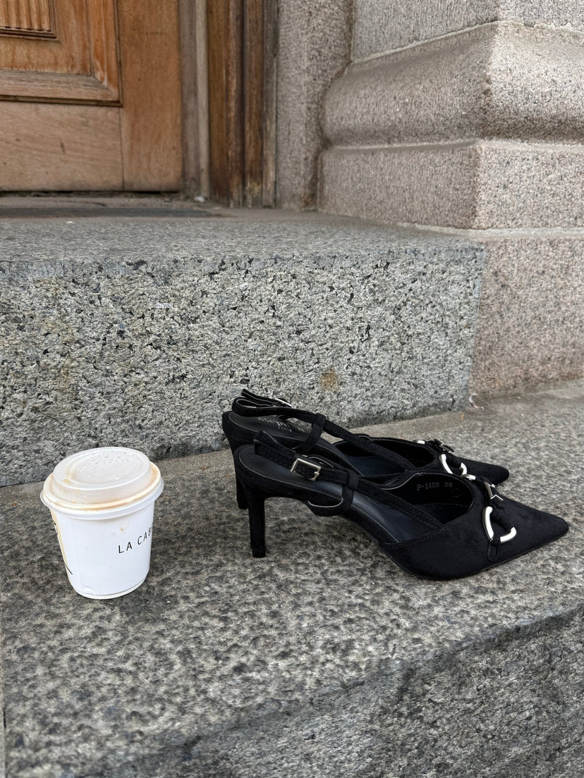 Vilda Faux Suede Slingback - Black